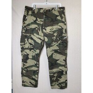 Wrangler Pants Men's 38x32 (30) Camo Fleece Lined Cargo Relaxed Hunting Military